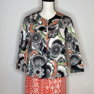 Coldwater Creek Jacket Orange, Black & White Crop Jacket